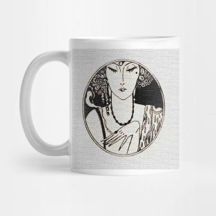 vintage drawing of chic girl Mug